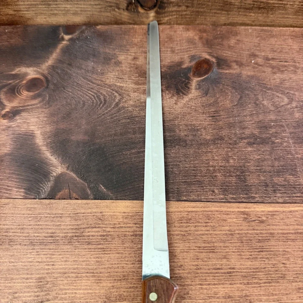 Flint Arrowhead USA Stainless Vanadium Slicer Knife 2495 Wood Handle with Sheath
